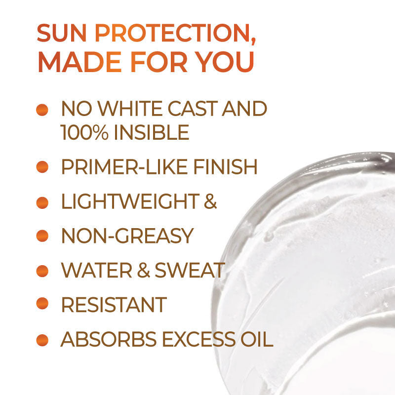 Invisible Matte Gel Sunscreen SPF 50 Pa+++, For Glowing Skin, No White Cast & Non-Greasy