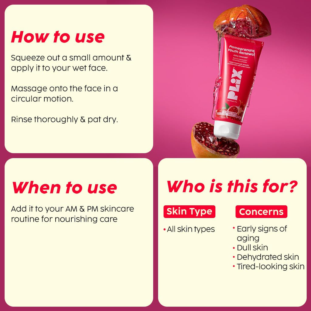 The Plant Fix Pomegranate Youth Renewal Juicy Face Wash Cleanser