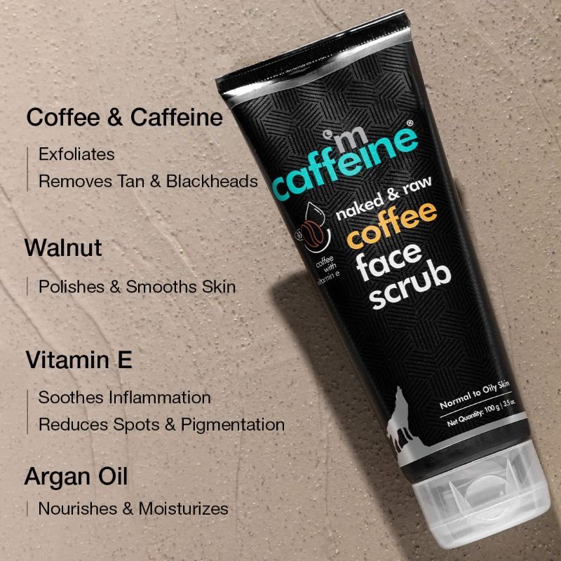 D-Tan Exfoliating Coffee Face Scrub With Walnut & Vitamin E for Fresh & Glowing Skin