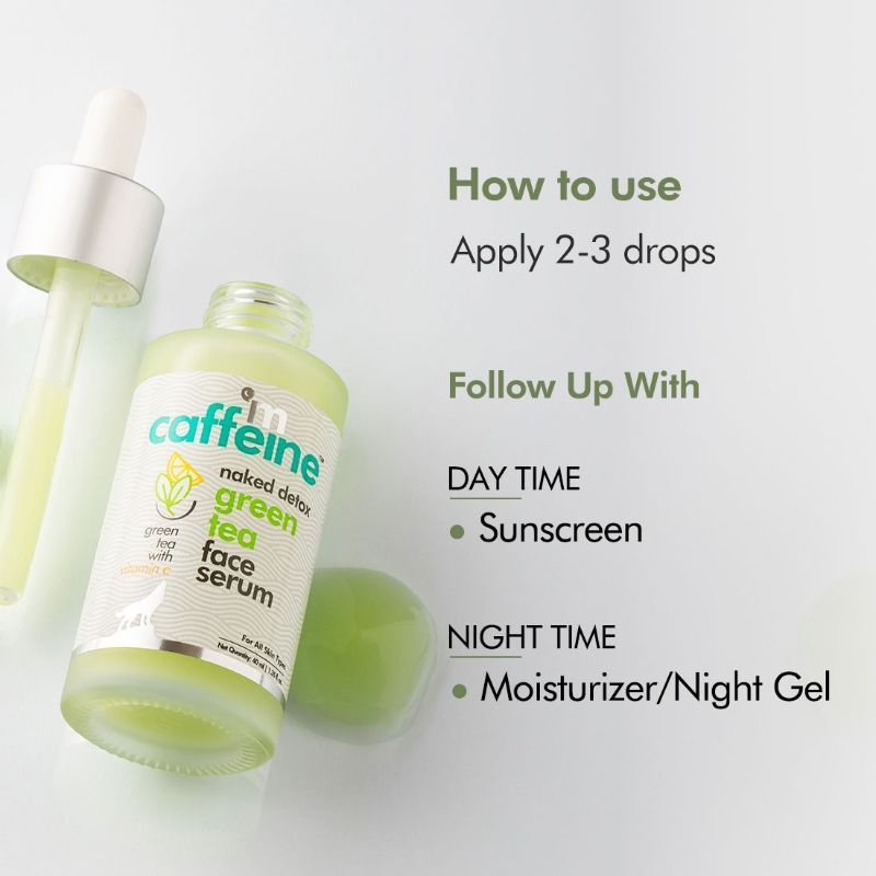 Vitamin C Green Tea Hydrating Face Serum for Glowing Skin - Reduces Dark Spots