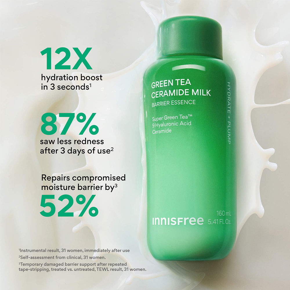 Green Tea Ceramide Milky Toner, Instant Hydration Barrier Repair in 3 Days
