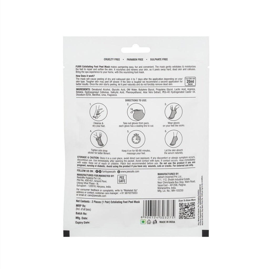 Glycolic & Salicylic Acid Exfoliating Foot Peeling Mask - Reduces Dry Skin