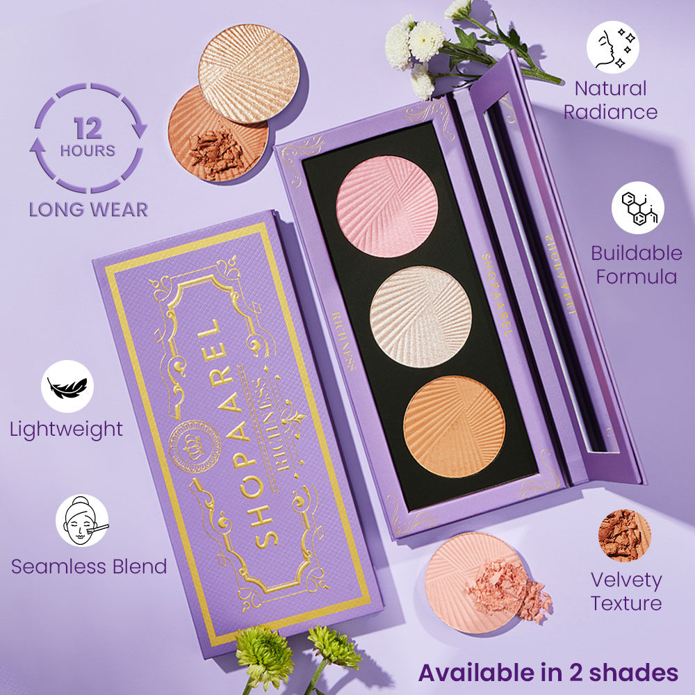 Richness 3C Palette All-In-One Blusher Contour Highlighter Finishing Powder