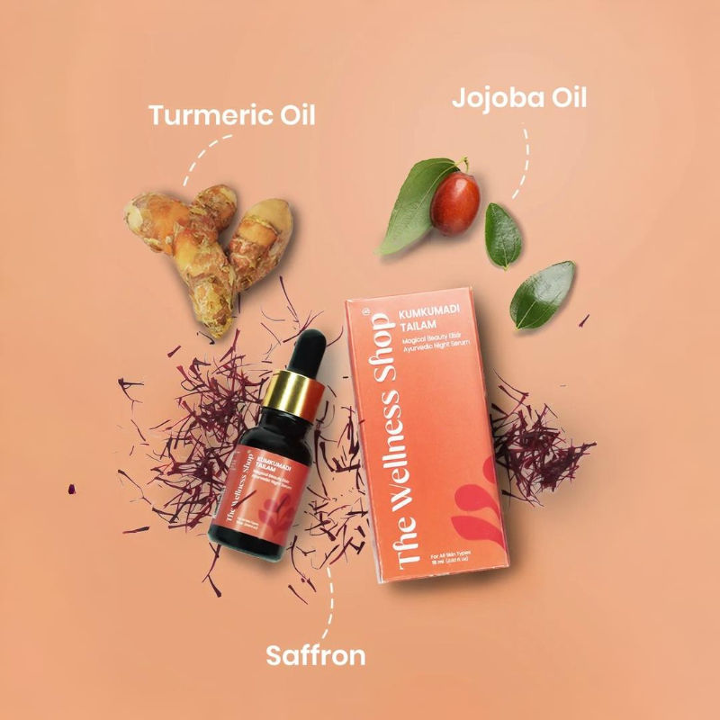 Kumkumadi Tailam, Ayurvedic Saffron Night Serum for Glowing & Youthful Skin
