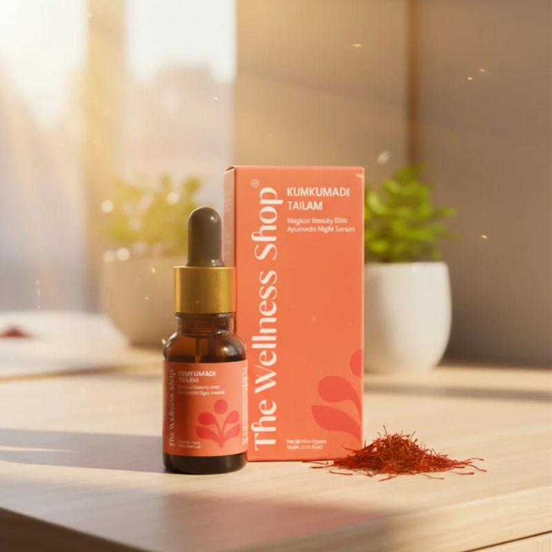 Kumkumadi Tailam, Ayurvedic Saffron Night Serum for Glowing & Youthful Skin