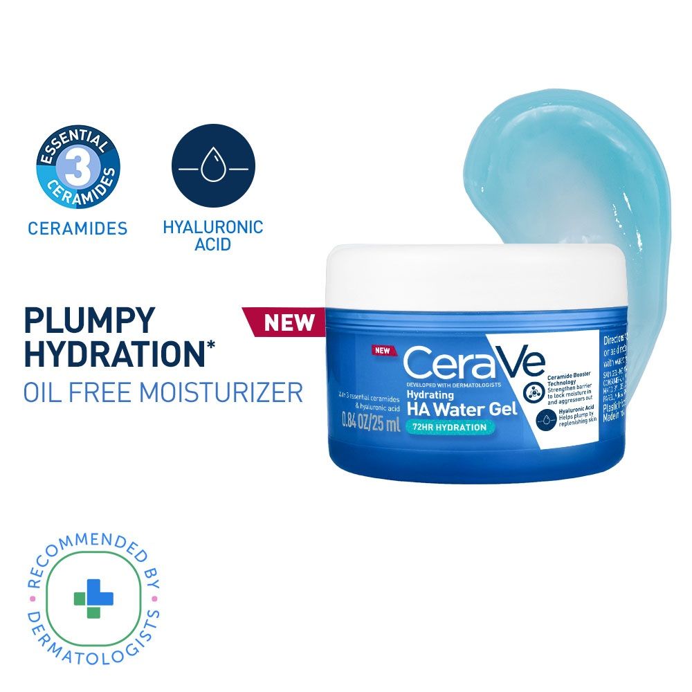 HA water gel oil-free face moisturizer with Hylauronic Acid & Ceramides for plumpy hydration - 25ml