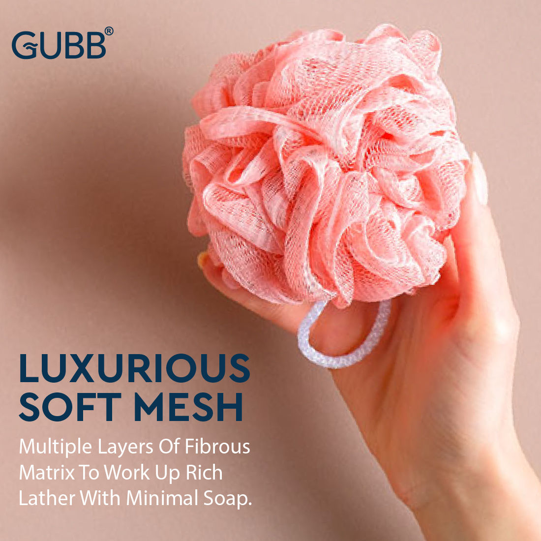 Luxe Bath Sponge Round Loofah For Women & Men - Lilac