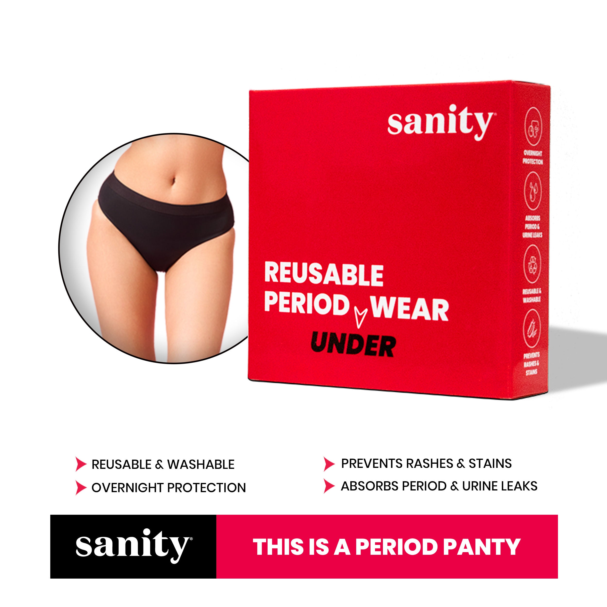 Leakproof and Reusable Period Panties - Size M