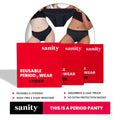 Mid Rise Hipster, Leakproof and Reusable Black Period Panties - Size S