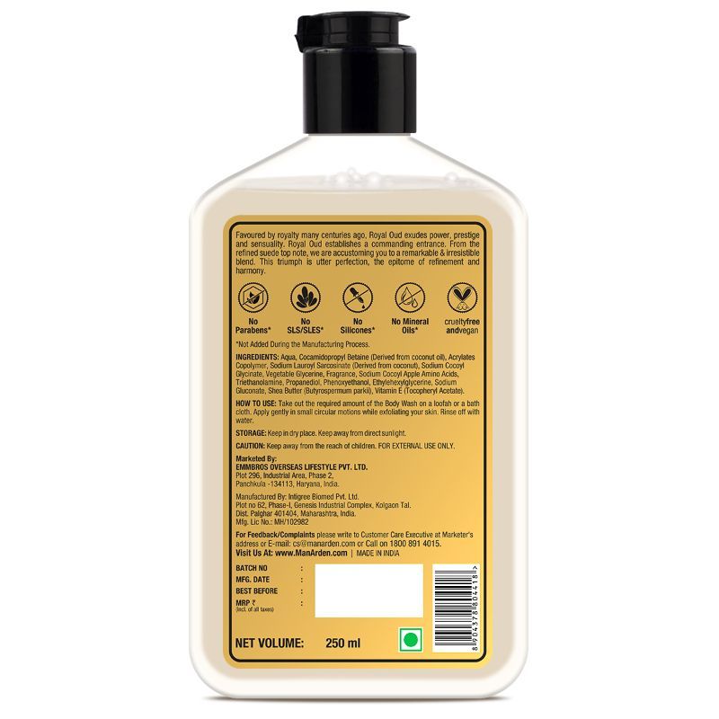 Oud Royal Luxury Body Wash Infused With Shea Butter & Vitamin E