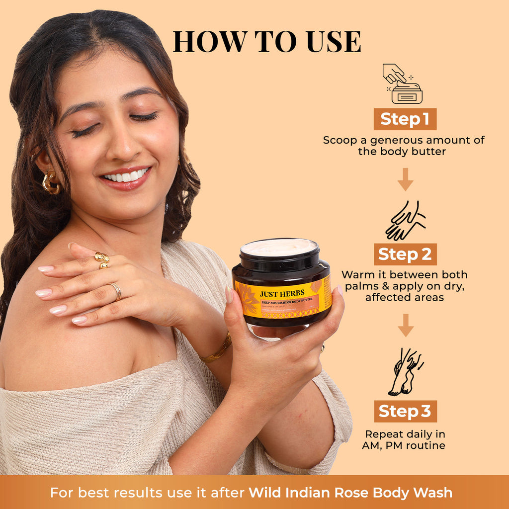 Pure Ghee 24K Gold Anti Ageing Body Butter Cream For Deep Moisturised Skin