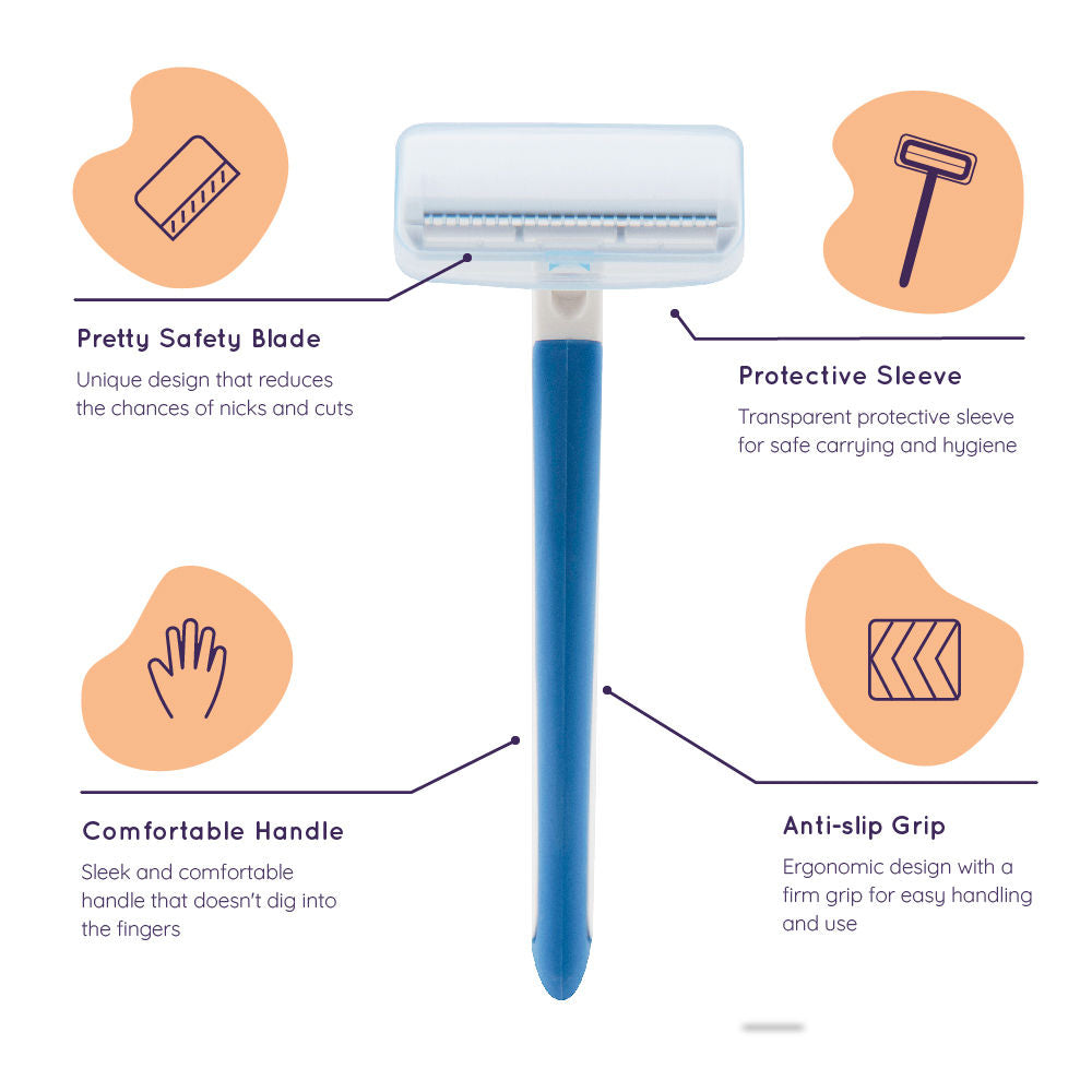 Bikini Line Trimming Razor for Women Painless Hair Removal with Stainless Steel Blade