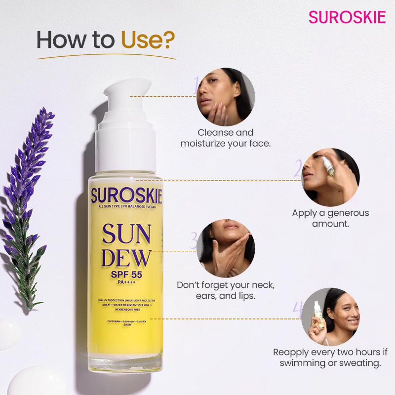 Sun Dew SPF 55 PA++++ Sunscreen for All Skin Types