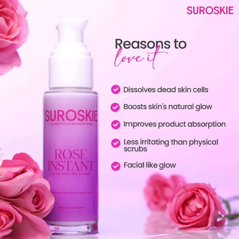 Rose Enzyme Face Scrub Clears Pores & Brightens Skin