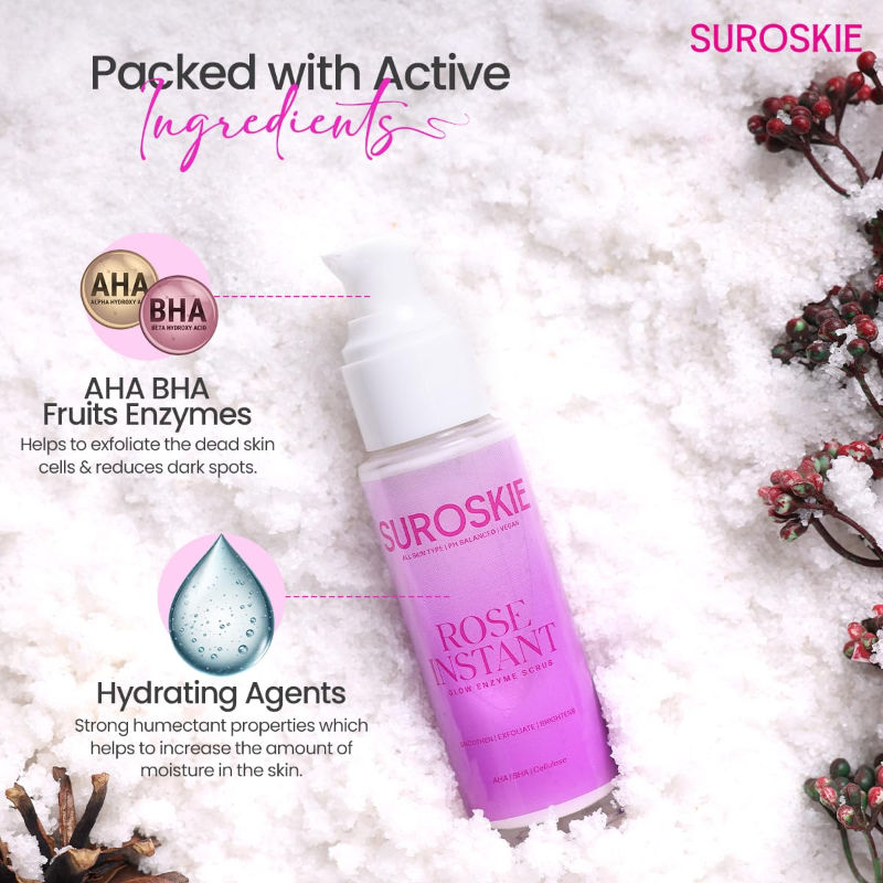 Rose Enzyme Face Scrub Clears Pores & Brightens Skin