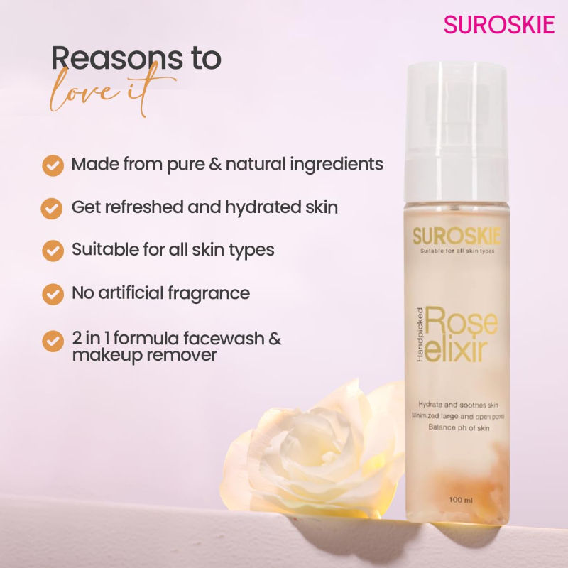 Rose Water Elixir Face Mist for Glowing & Hydrated Skin
