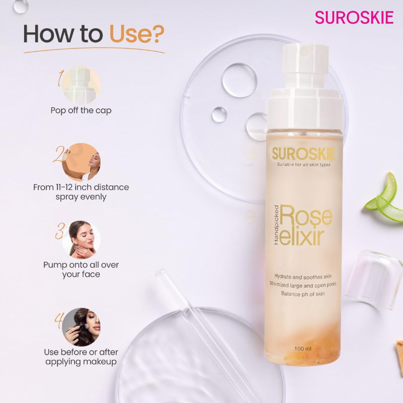 Rose Water Elixir Face Mist for Glowing & Hydrated Skin