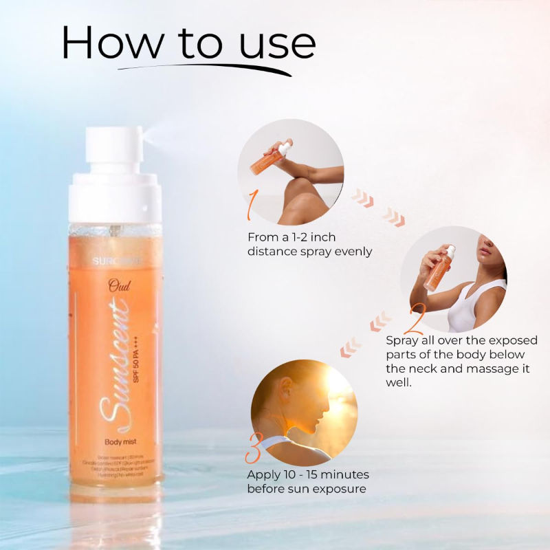SUNSCENT SPF 50 Body Mist Hydrates & Protects Skin