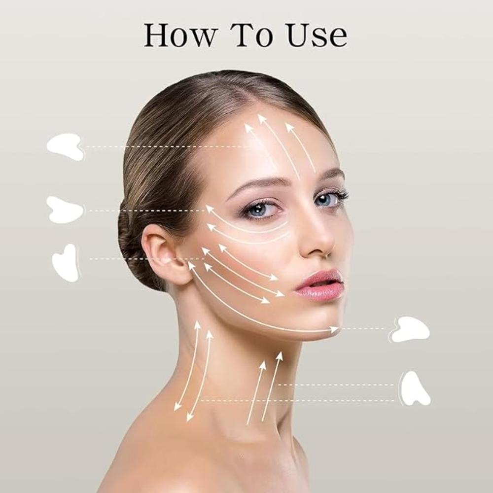 Black Obsidian Gua Sha Face Massage Tool for Facial Sculpting & Skin Glow
