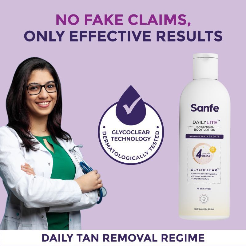 Dailylite Tan Removal Body Lotion For Women Remove Tan With SPF 30 Body Moisturizer Cream