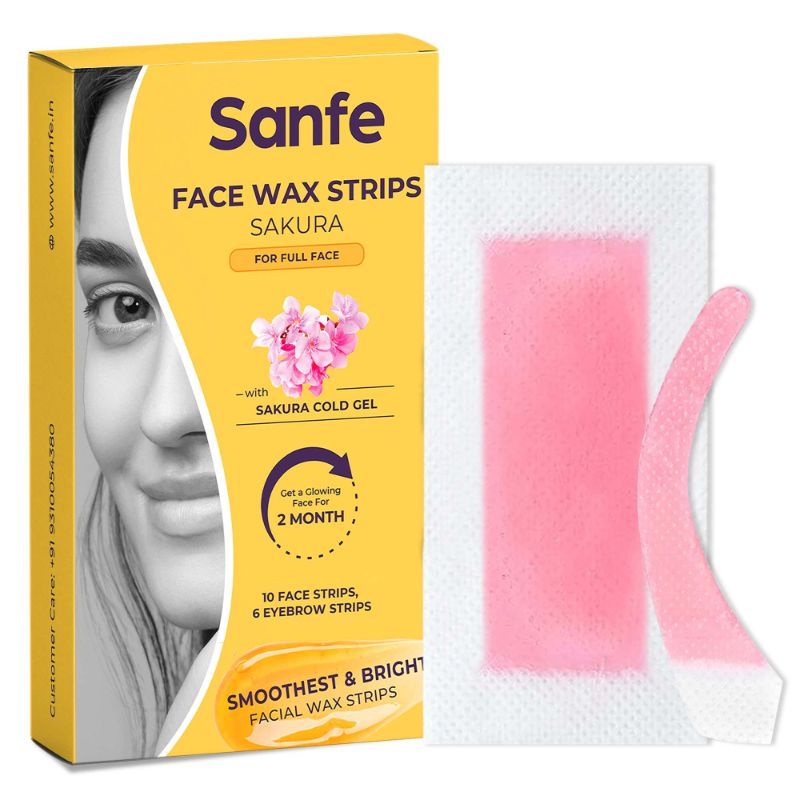 Facial Wax Strips Sakura Precise & Long-Lasting Hair Removal For Delicate Face Skin