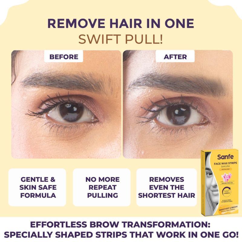 Facial Wax Strips Sakura Precise & Long-Lasting Hair Removal For Delicate Face Skin