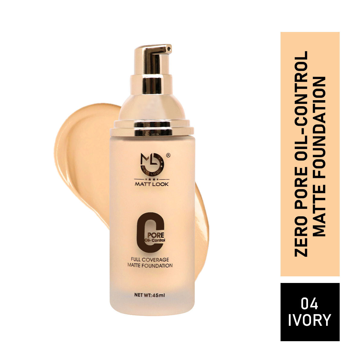 Zero Pore Oil Control Full Coverage Matte Foundation - Ivory
