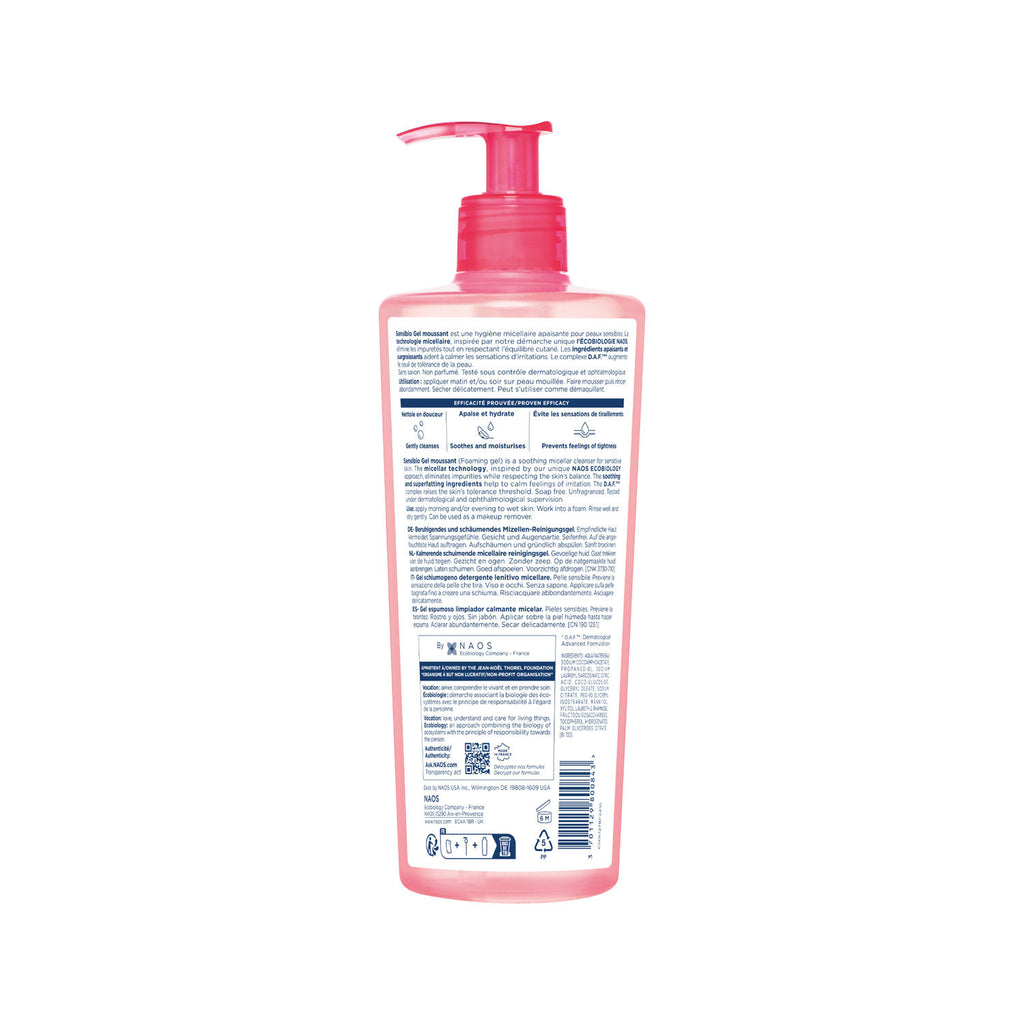 Sensibio Gel Moussant SLS Free Cleanser With Vitamin E-24h Hydration-Micellar Gel