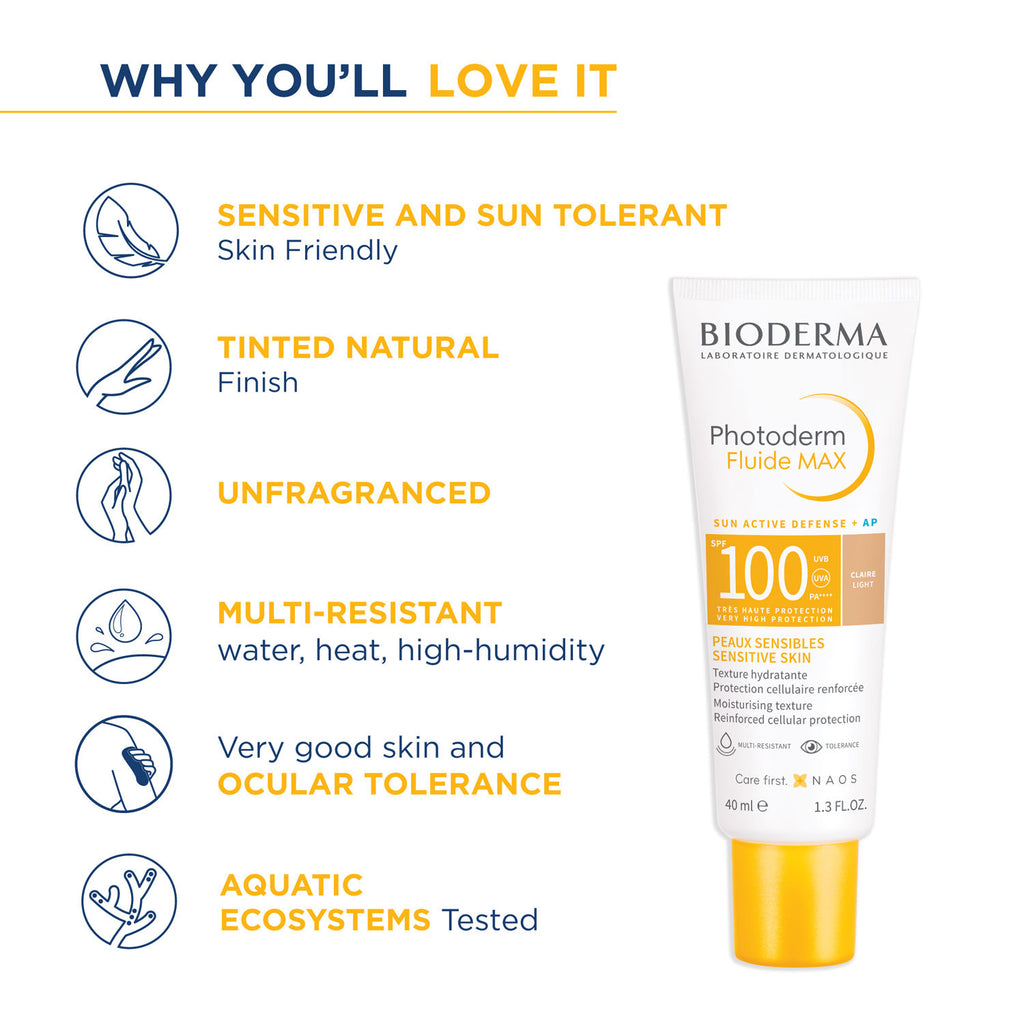 Photoderm Fluide Max SPF 100 PA++++ Tinted Sunscreen for Sensitive Skin | In Vivo Tested