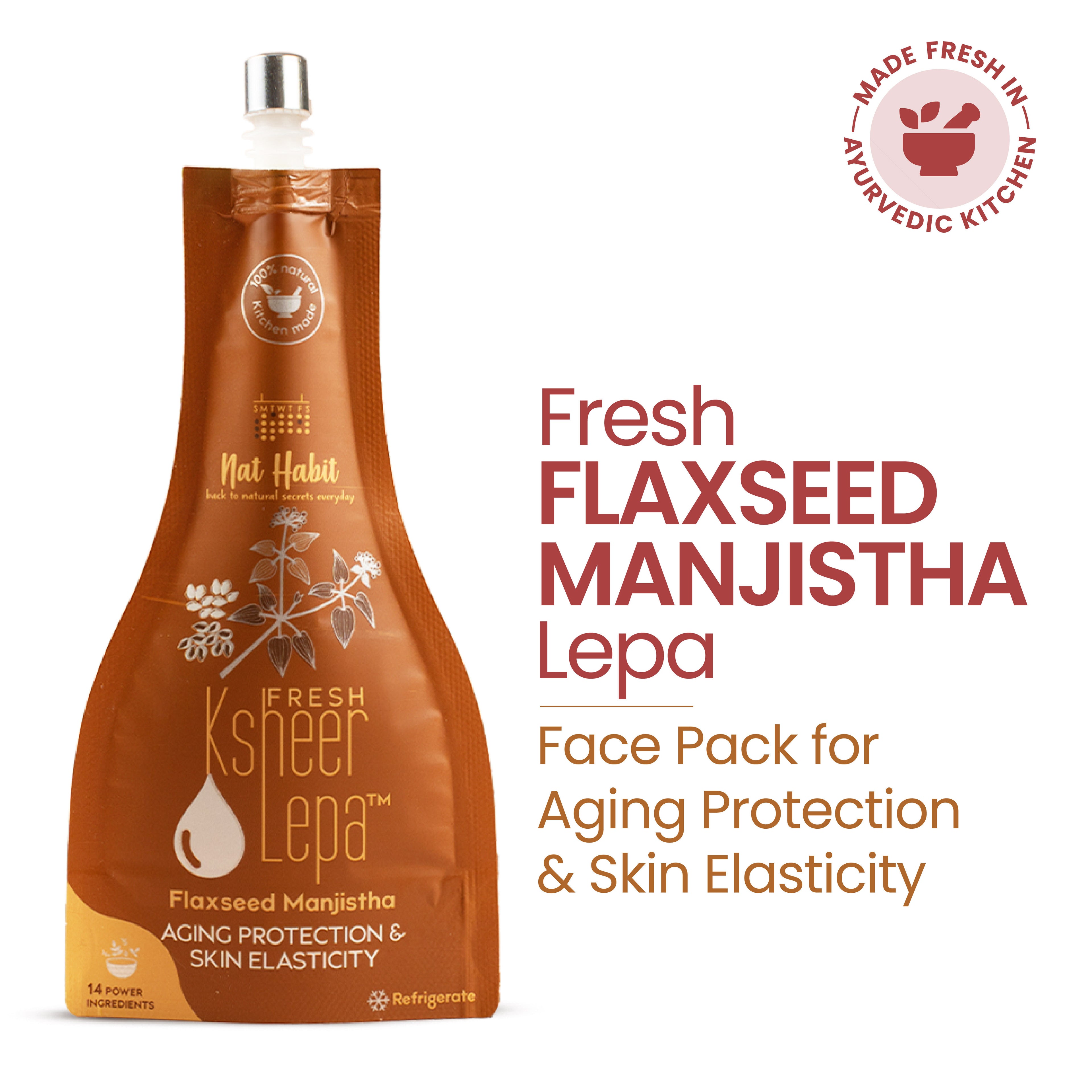 Flaxseed Manjistha Ksheer Lepa, Anti Aging Face Mask, Skin Elasticity, Ayurvedic Clay Pack