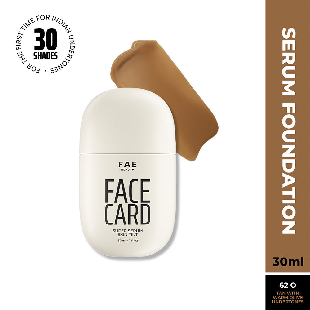 Face Card Super Serum Skin Tint Foundation - 62o Warm Olive
