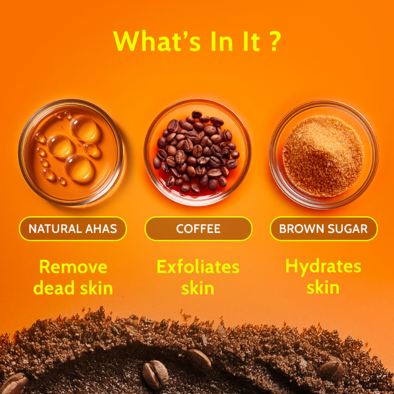 Exfoliating Natural AHAs Body Scrub For Removing Tan & Dead Skin Cells-Coffee Body Scrubs