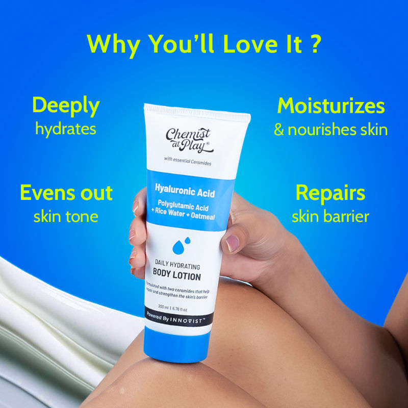 Hydrating Body Lotion with Rice Water & Hyaluronic Acid, Moisturizer for Dry Skin