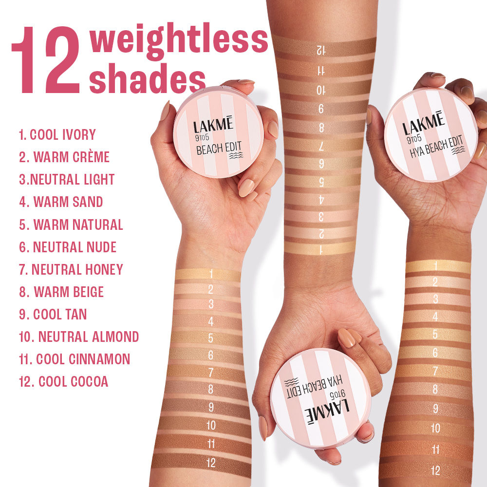 9to5 Hya Beach Edit Cushion Foundation, SPF 40, Hydrating Matte, C 100