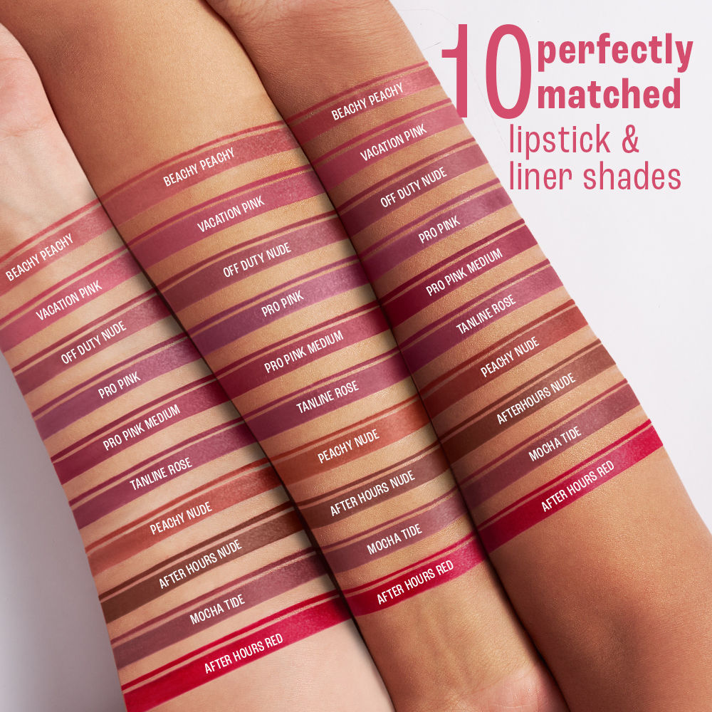 9to5 Hya Beach Edit, Lipstick + Liner Duo, SPF 30, Hydrating Matte