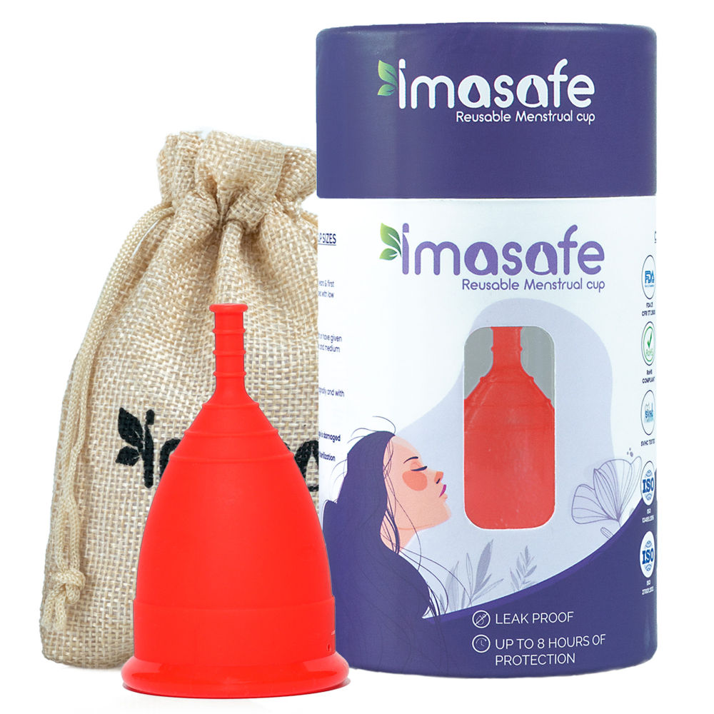 100% Medical Grade Silicone Menstrual Cup Ultra Soft Red-Medium