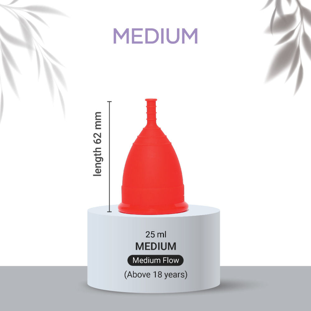 100% Medical Grade Silicone Menstrual Cup Ultra Soft Red-Medium
