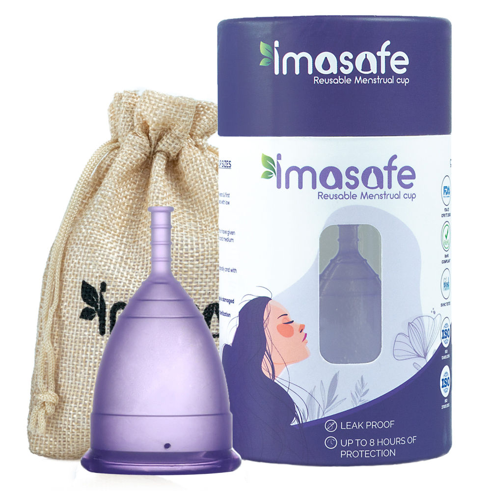 100% Medical Grade Silicone Menstrual Cup Ultra Soft Purple-Small