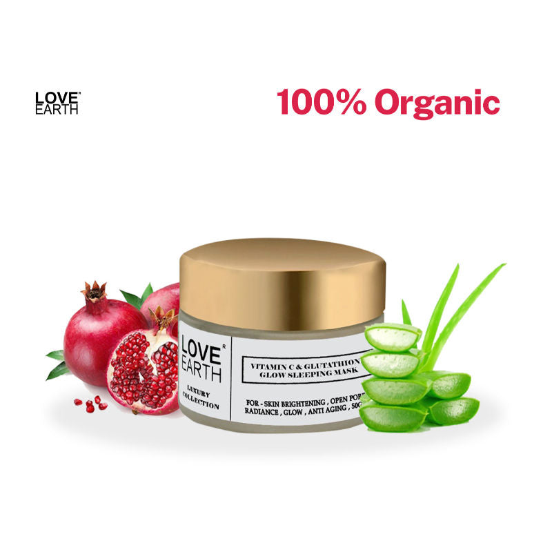 Vitamin C and Glutathione Glow Sleeping Mask with Aloe Vera for Skin Hydration