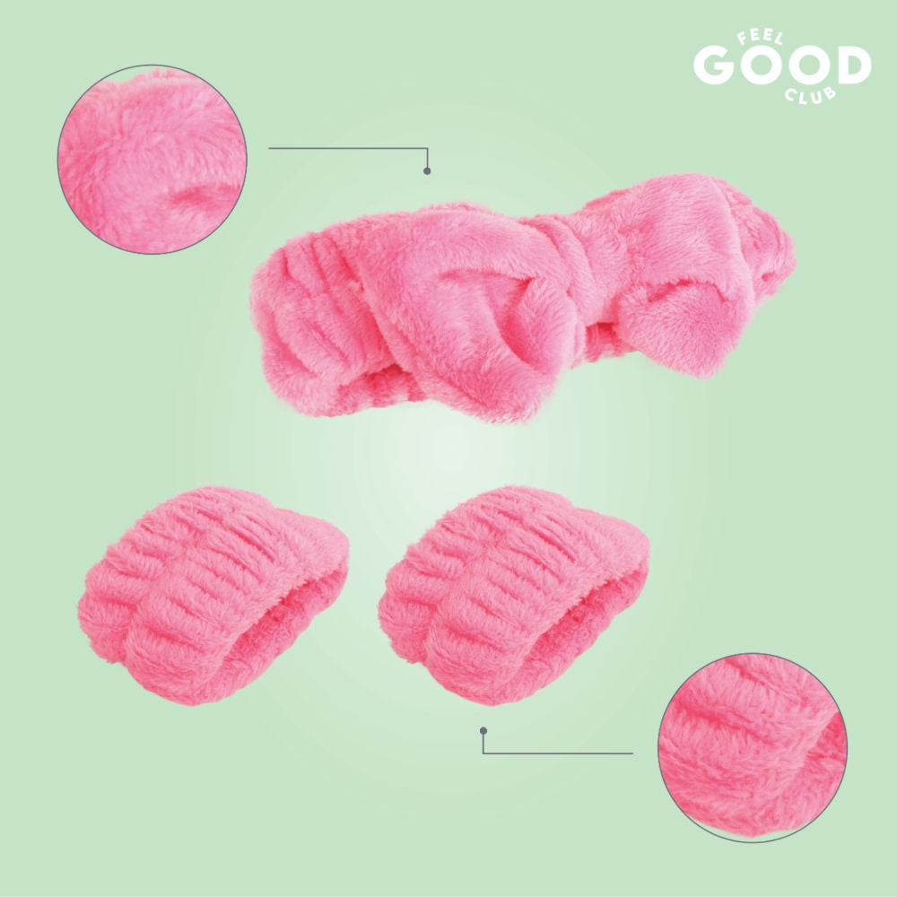 Headband & Wristbands - Ultra Soft Set For Face Wash Skincare Makeup & Spa (3pcs)