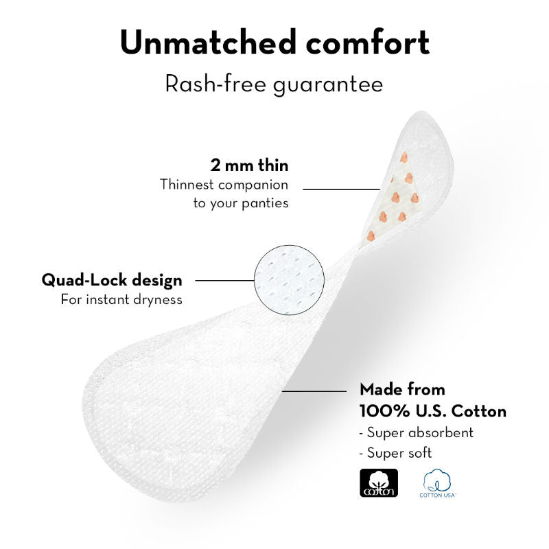 Daily Use Ultra Soft Large Panty Liners - Paraben & Fragrance - Free 30 Pcs