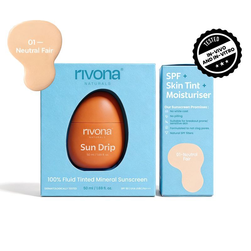 Sundrip 100% Mineral Fluid Tinted Sunscreen SPF 50 PA ++ - 01 Neutral Fair