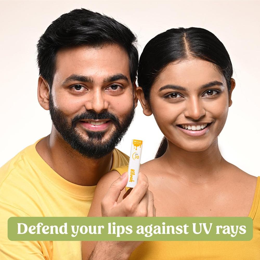 Spf 30 Milk Lip Balm With Uva-Uvb Protection, Enriched With Soy Milk & Vitamin E