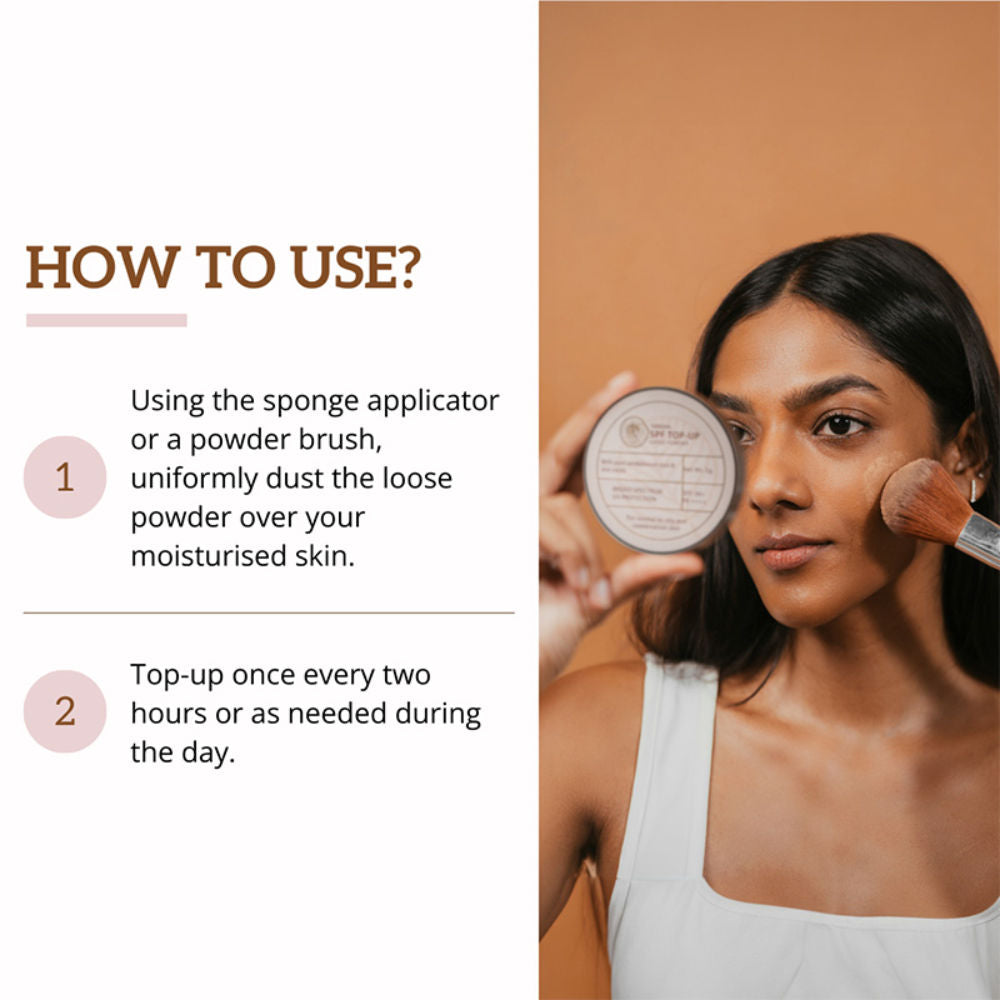 SPF Top-Up Loose Powder with Zinc Oxide, SPF 30+ PA++++, UV Protection, No White Cast