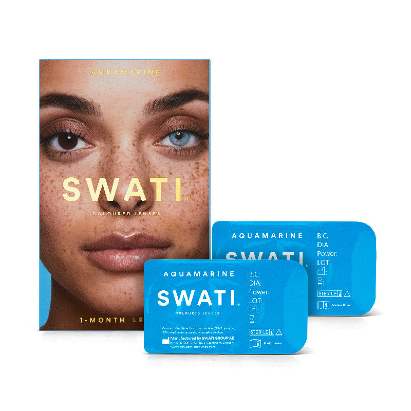 Coloured Contact Lenses Aquamarine 1 month Power -1.25