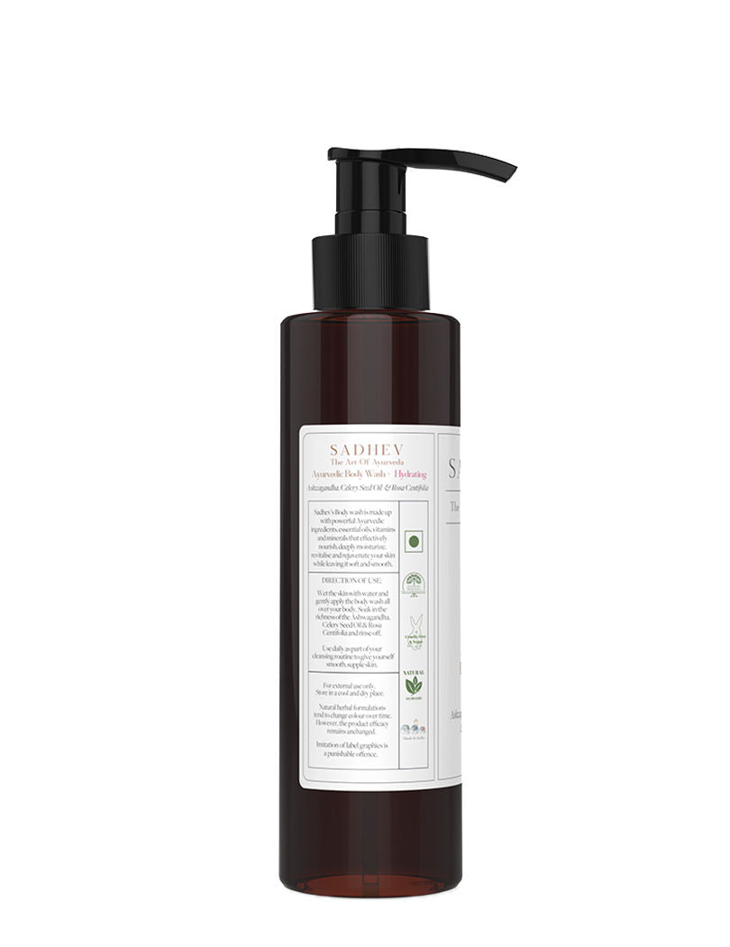 Ayurvedic Ashwagandha, Celery Seed Oil & Rosa Centifolia Hydrating Body Wash