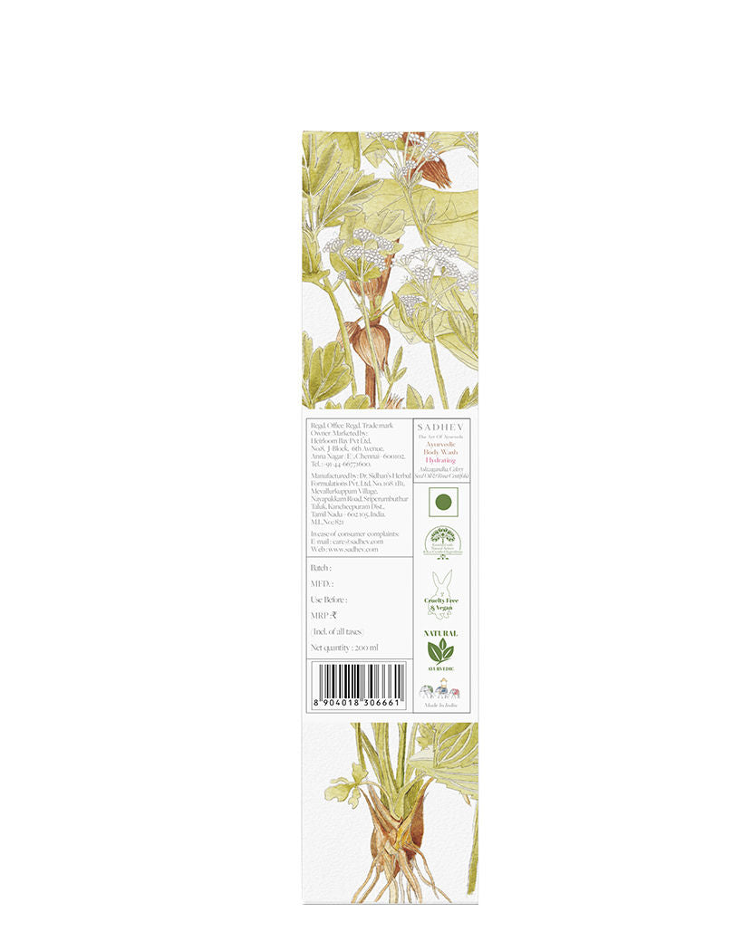 Ayurvedic Ashwagandha, Celery Seed Oil & Rosa Centifolia Hydrating Body Wash