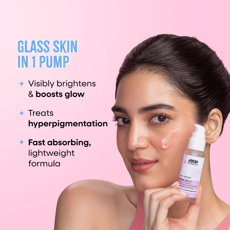 Nykaa Naturals Glow Brightening Niacinamide & Waterlily Face Serum Jelly with Squalane, Non-sticky