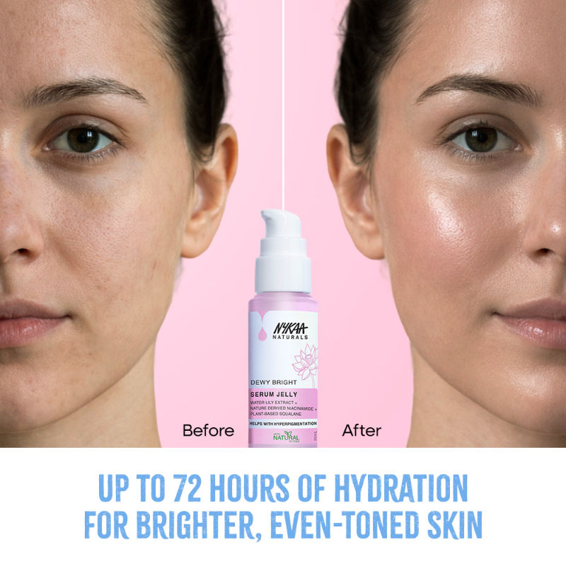 Nykaa Naturals Glow Brightening Niacinamide & Waterlily Face Serum Jelly with Squalane, Non-sticky
