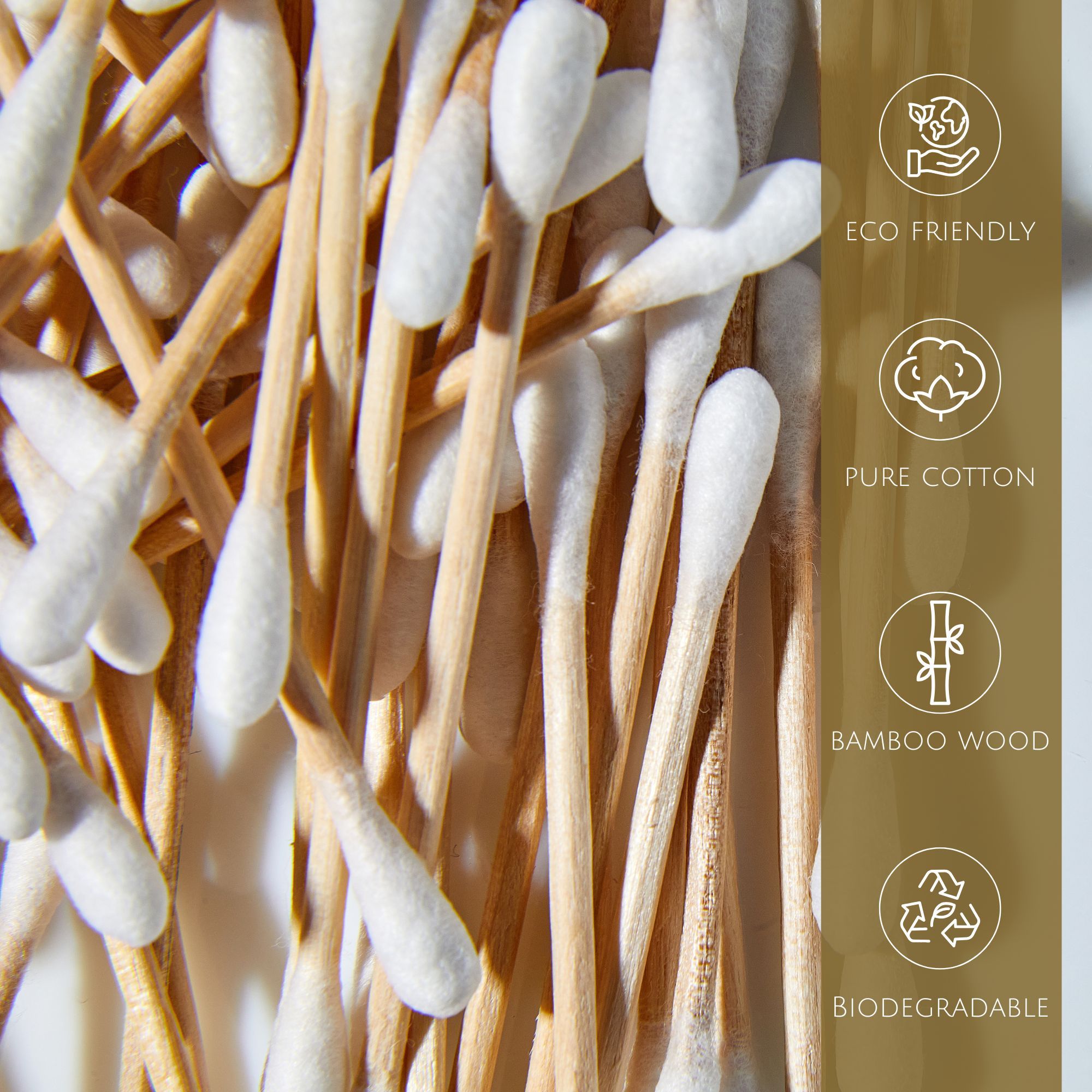 Natural Bamboo Cotton Ear Swabs